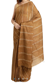 Semi tussar munga silk stripe saree SILK ZONE