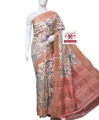 Pure Tussar Silk print saree