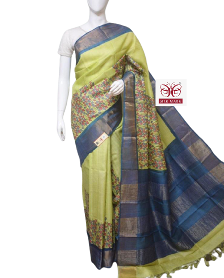 Pure Tussar Silk print saree