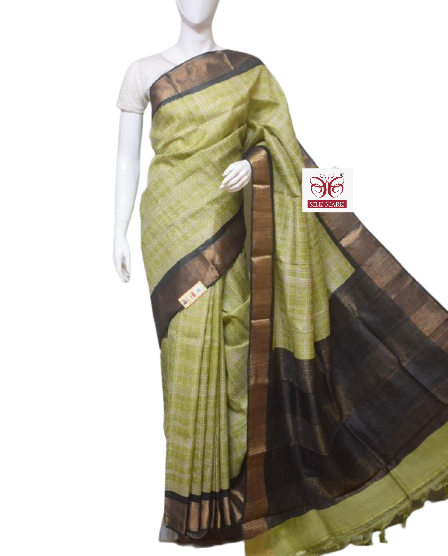 Pure Tussar Silk print saree
