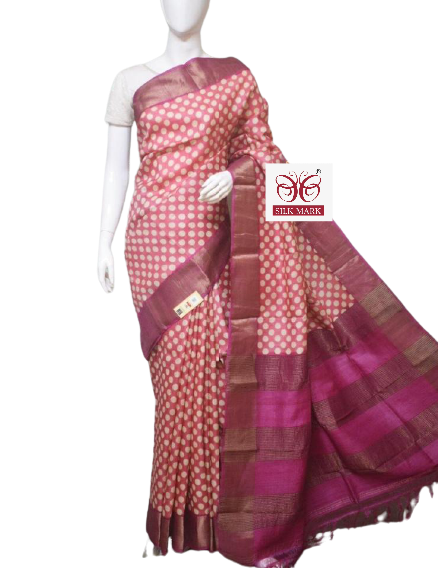 Pure Tussar Silk print saree