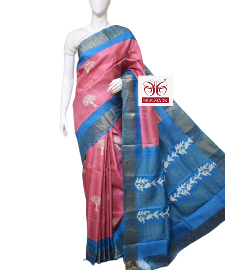 Pure Tussar Silk print saree