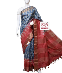 Pure Tussar Silk print saree