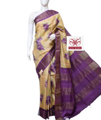 Pure Tussar Silk print saree