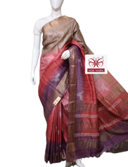 Pure Tussar Silk print saree
