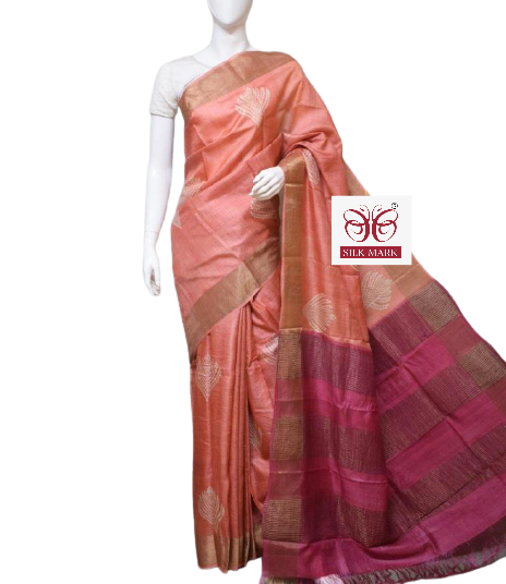 Pure Tussar Silk print saree