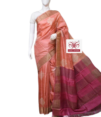 Pure Tussar Silk print saree