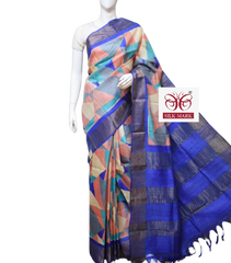 Pure Tussar Silk print saree