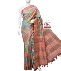 Pure Tussar Silk print saree