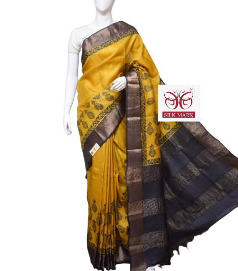 Pure Tussar Silk print saree