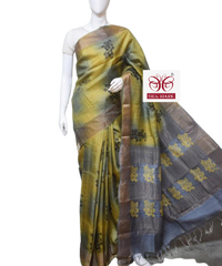 Pure Tussar Silk print saree