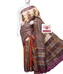 Pure Tussar Silk print saree
