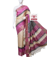 Pure Tussar Silk print saree