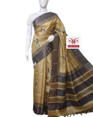 Pure Tussar Silk print saree