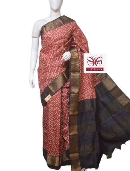 Pure Tussar Silk print saree