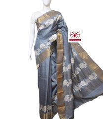 Pure Tussar Silk print saree