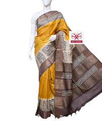 Pure Tussar Silk print saree