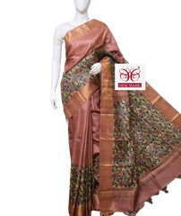 Pure Tussar Silk print saree