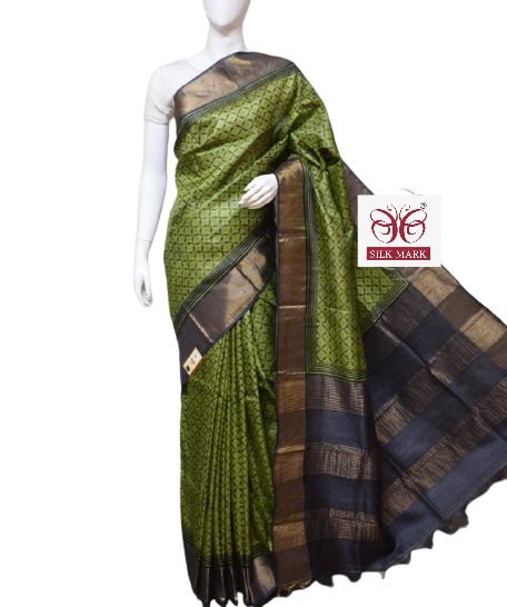 Pure Tussar Silk print saree