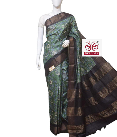 Pure Tussar Silk print saree
