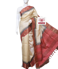 Pure Tussar Silk print saree