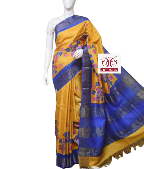Pure Tussar Silk print saree