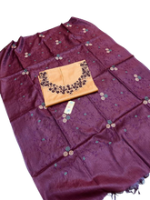 Tussar silk handwork embroidery suit SILK ZONE