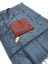 Tussar silk handwork embroidery suit SILK ZONE