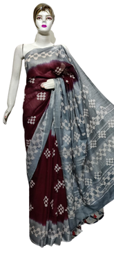 Cotton linen batik print saree Husain