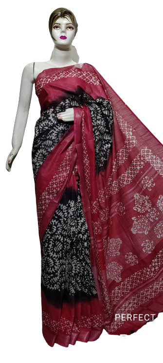 Cotton linen batik print saree Husain
