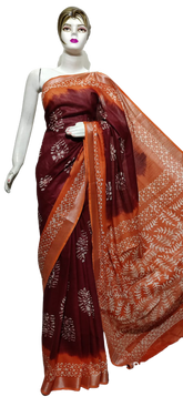 Cotton linen batik print saree Husain