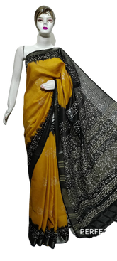 Cotton linen batik print saree Husain