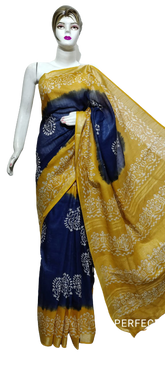 Cotton linen batik print saree Husain