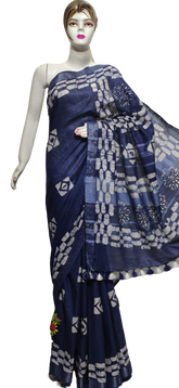 Cotton linen batik print saree Husain