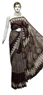 Cotton linen batik print saree Husain