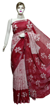 Cotton linen batik print saree Husain