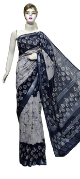 Cotton linen batik print saree Husain