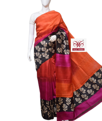 Pure Tussar Silk print saree