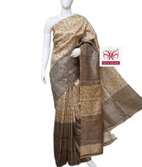 Pure Tussar Silk print saree