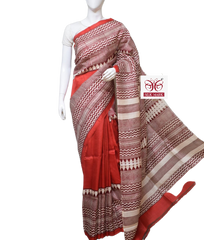 Pure Tussar Silk print saree