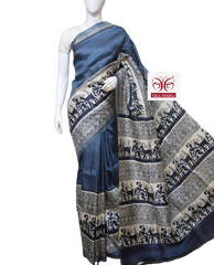 Pure Tussar Silk print saree