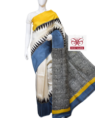 Pure Tussar Silk print saree