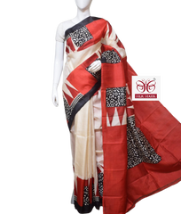 Pure Tussar Silk print saree