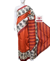 Pure Tussar Silk print saree