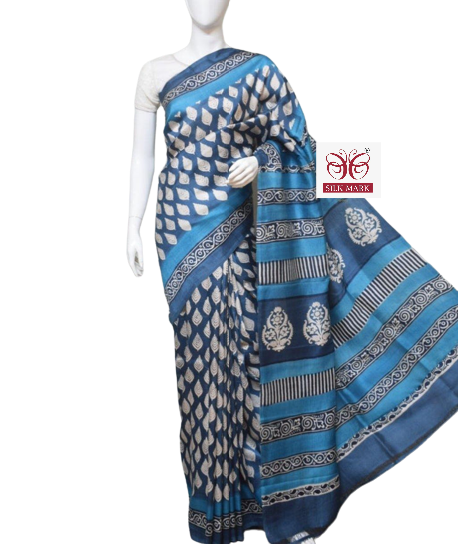 Pure Tussar Silk print saree