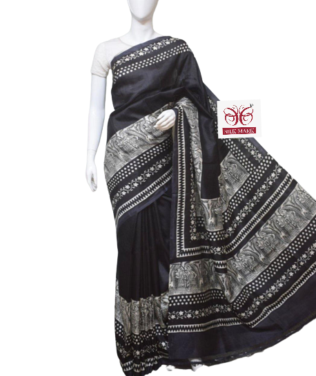 Pure Tussar Silk print saree