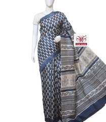 Pure Tussar Silk print saree