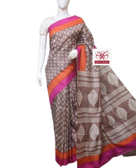 Pure Tussar Silk print saree