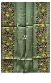 Tussar silk hand embroidery saree SILK ZONE