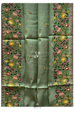 Tussar silk hand embroidery saree SILK ZONE